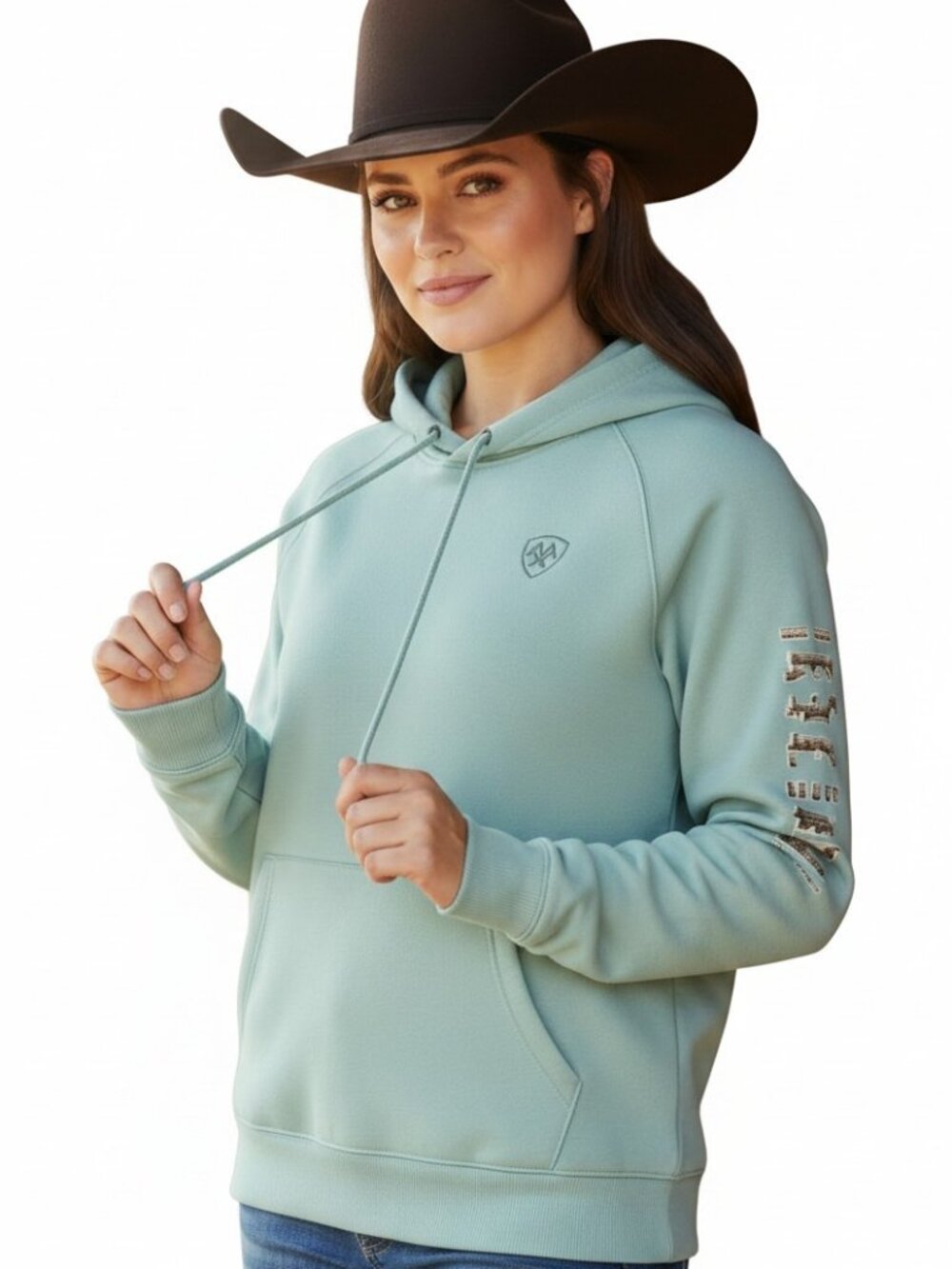 Women's Boot Barn Exclusive Cow Print Embroidered Logo Hoodie | NWT